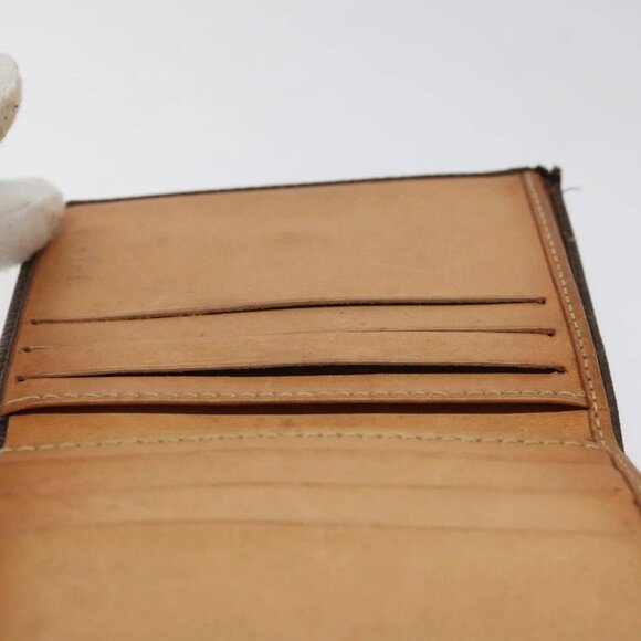 CELINE Macadam Canvas Compact Wallet PVC Leather Brown Auth yk17906 - Picture 15 of 16